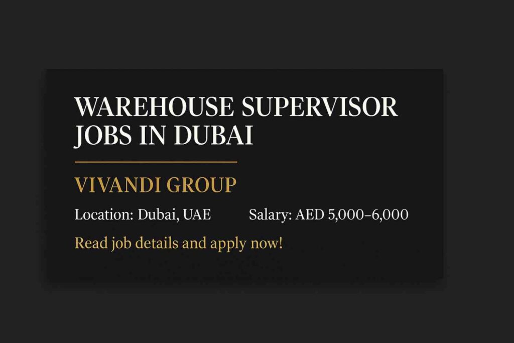 Warehouse Supervisor Jobs in dubai