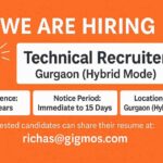 Urgent Hiring - Technical Recruiter in Gurgaon - Apply Now for Immediate Joining Technical Recruiter