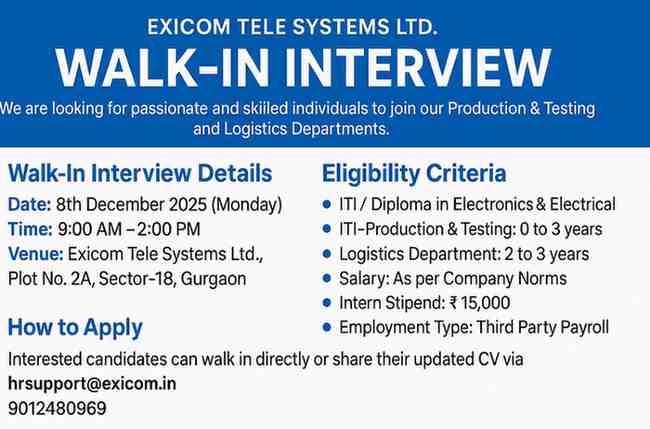 Walk In Interview Gurgaon